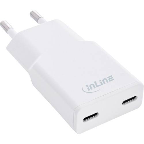 InLine® USB Netzteil Ladegerät Dual USB-C, PD, PPS, 30W, weiß Strom / Energie / Licht USB und USB