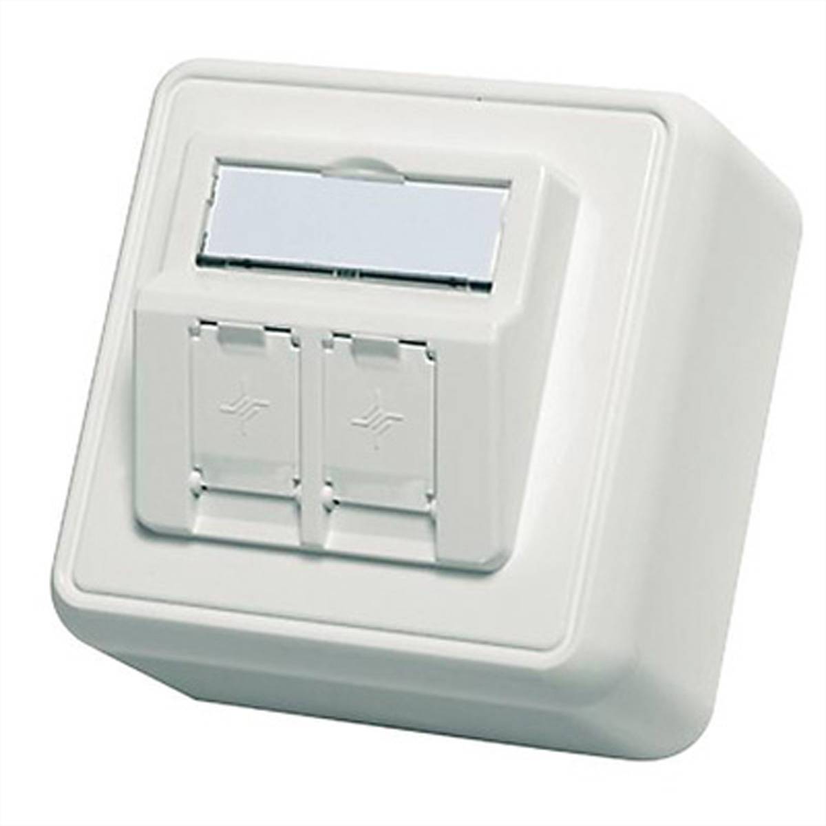 TELEGÄRTNER Aufputzdose Modulaufnahme, 2-fach, reinweiss Netzwerk-Infrastruktur Anschlussdosen