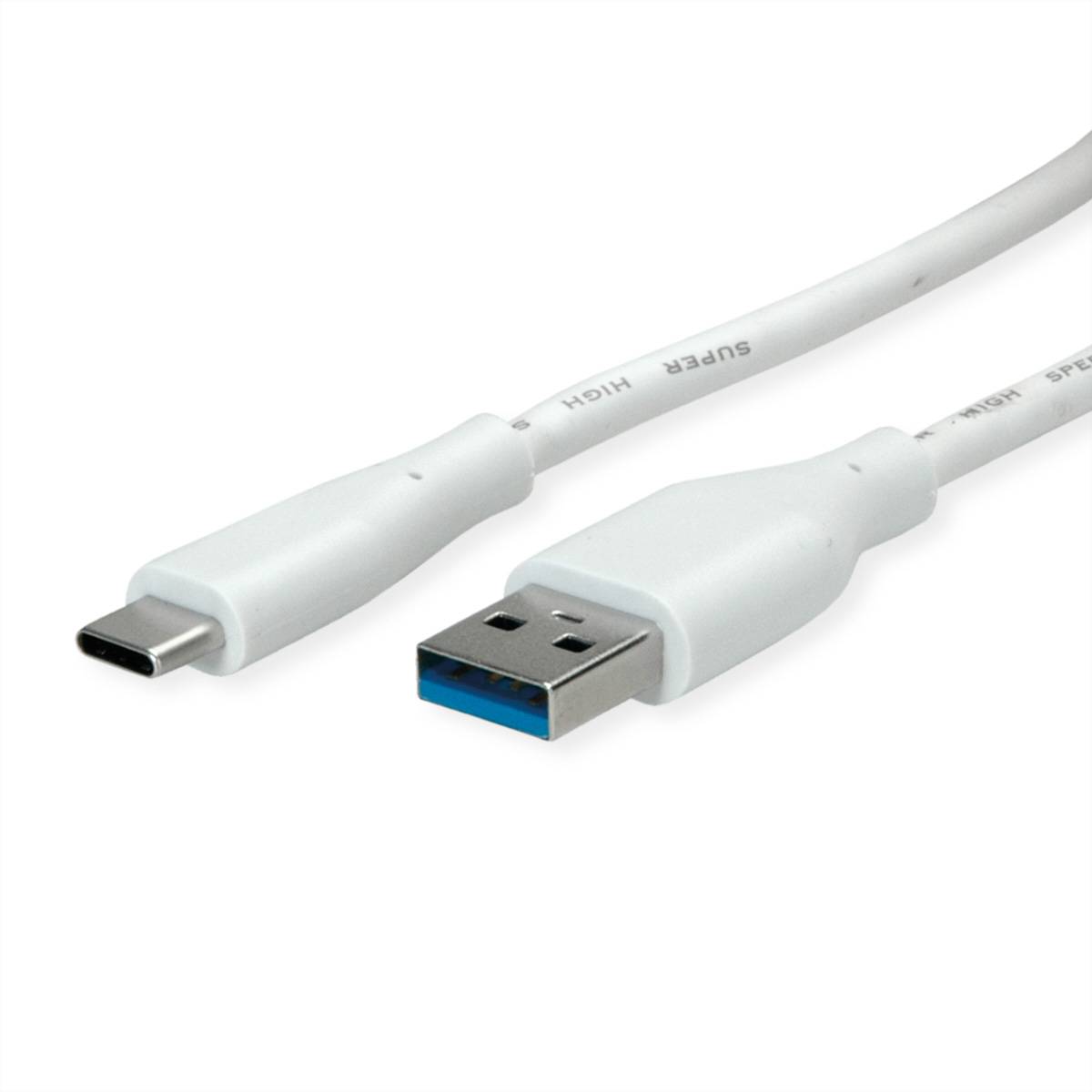 VALUE USB 3.2 Gen 1 Kabel, Typ-A-C, ST/ST, weiß, 3 m Kabel USB & Lightning