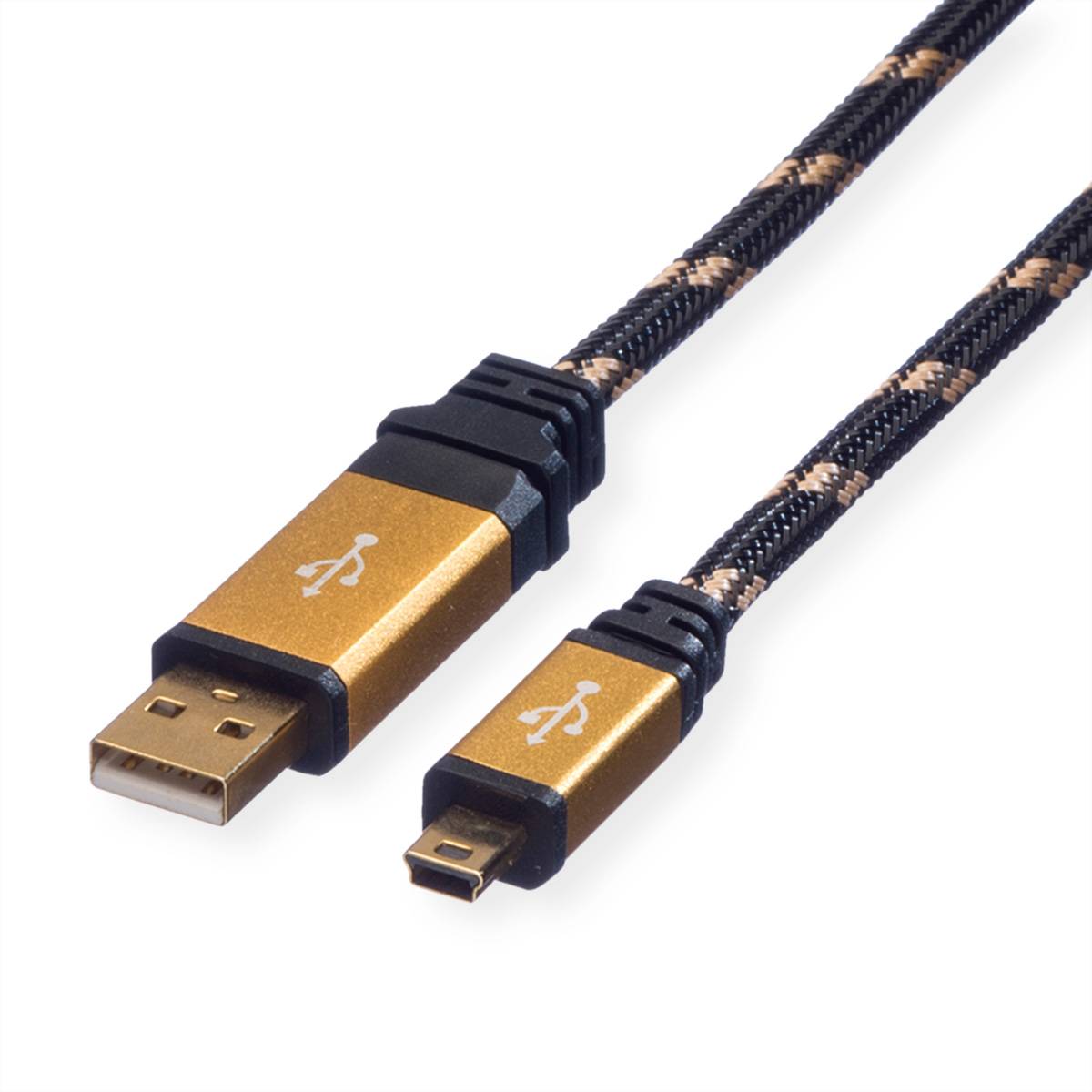 ROLINE GOLD USB 2.0 Kabel, Typ A - 5-Pin Mini, 1,8 m Kabel USB & Lightning