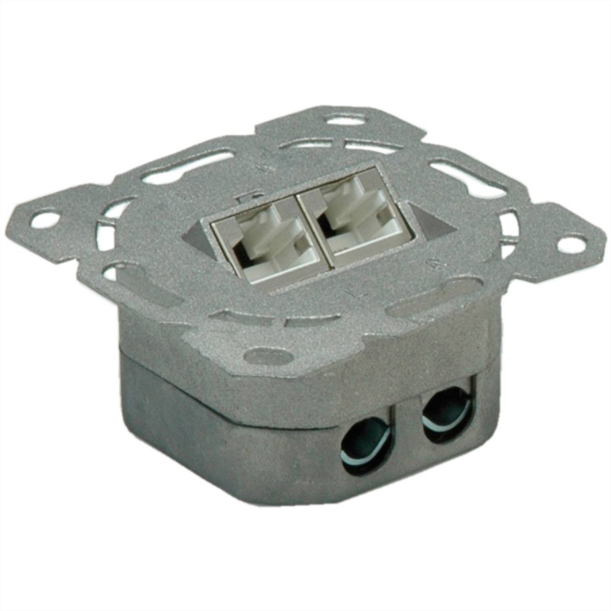 VALUE Cat.6A (Class EA) Dose, 2x STP, Unterputz, senkrecht, weiss Netzwerk-Infrastruktur