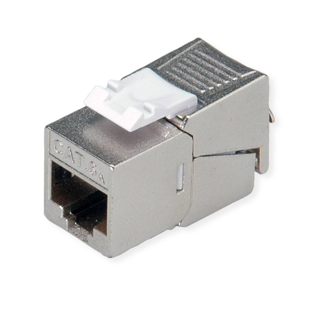 ROLINE Cat.6A (Class EA) Keystone, geschirmt, werkzeuglos, SLIM, silberfarben Netzwerk-Infrastruktur