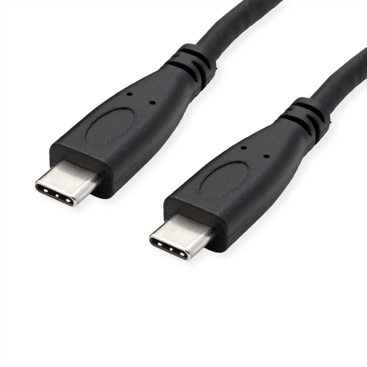 ROLINE USB 3.2 Gen 2 Kabel, USB C-C, ST/ST, 4K UHD-1, 10Gbit/s, Emark, 100W, schwarz, 0,5 m Kabel &