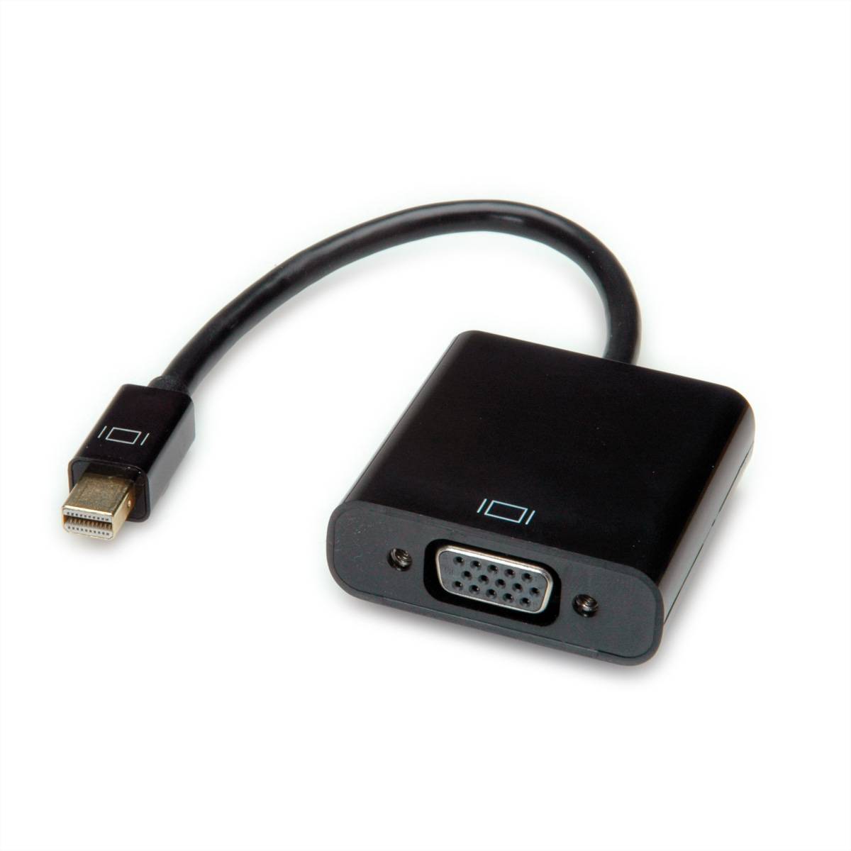 VALUE Mini DisplayPort-VGA Adapter, DP ST - VGA BU, Aktiv Terminatoren, Konverter Adapter