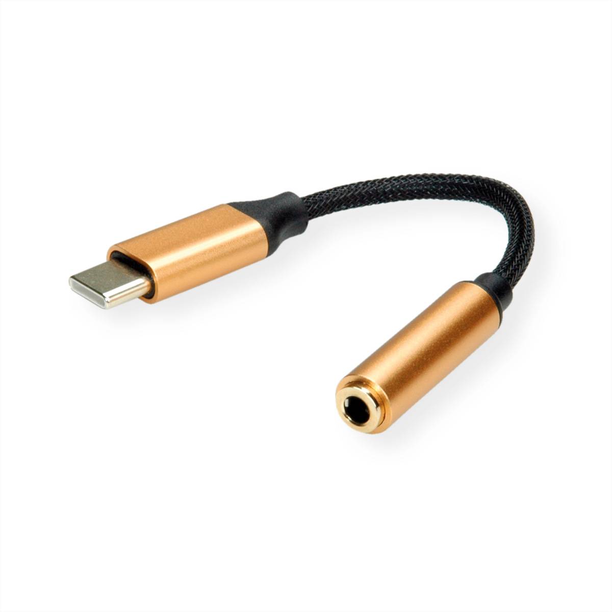 ROLINE GOLD Adapter USB Typ C - 3,5mm Audio, ST/BU, 0,13 m Adapter, Terminatoren, Konverter