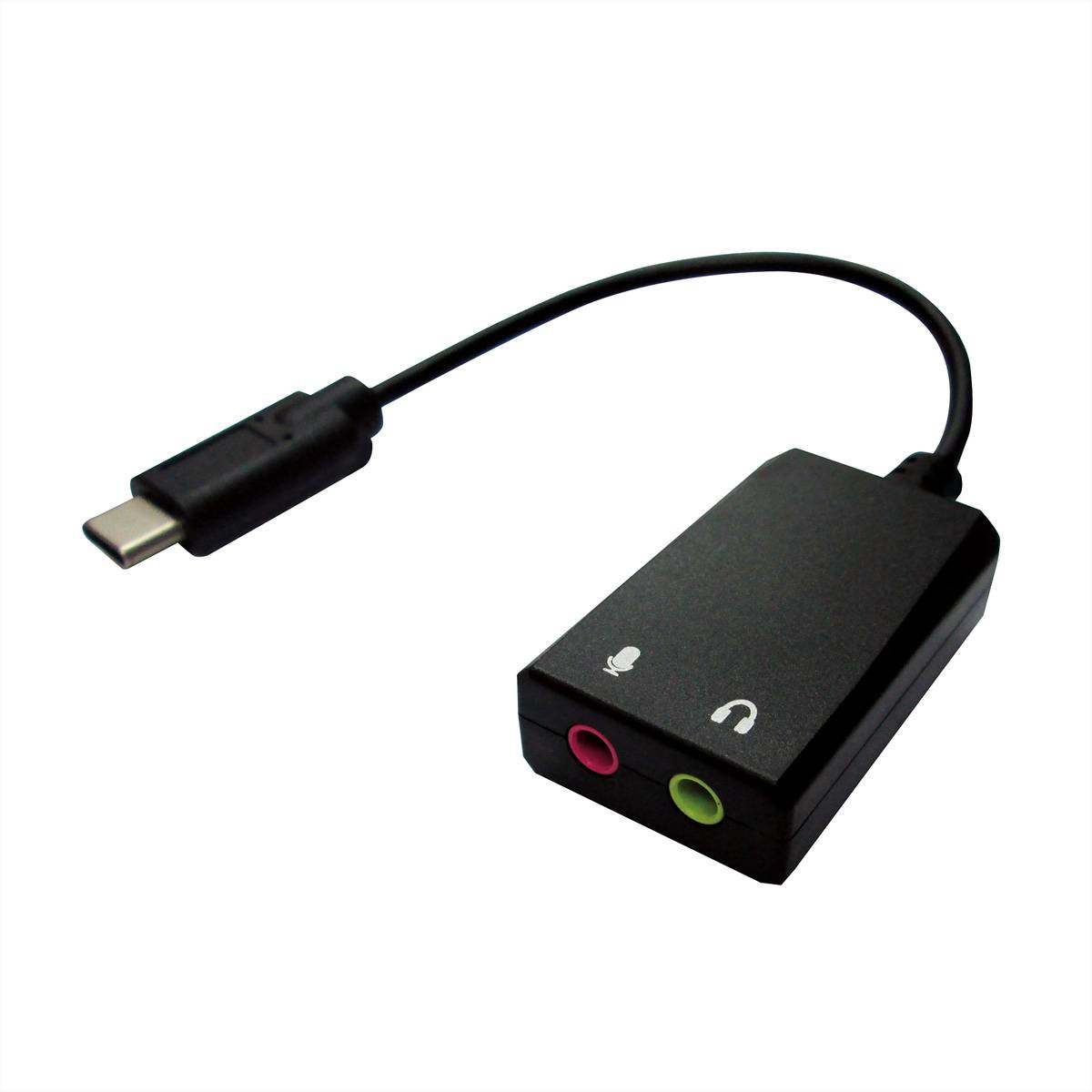 VALUE Adapter USB Typ C - 2x 3,5mm Audio, ST/BU, 0,13 m Adapter, Terminatoren, Konverter USB-Audio
