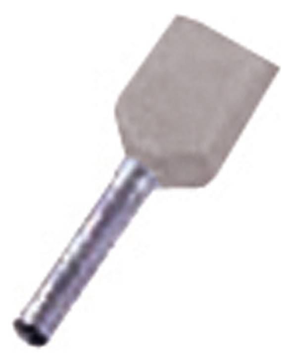 Intercable ICIAE412Z Zwillings- aderendhülse 2x4qmm 12mm verzinnt grau (Inhalt 100 Stück)