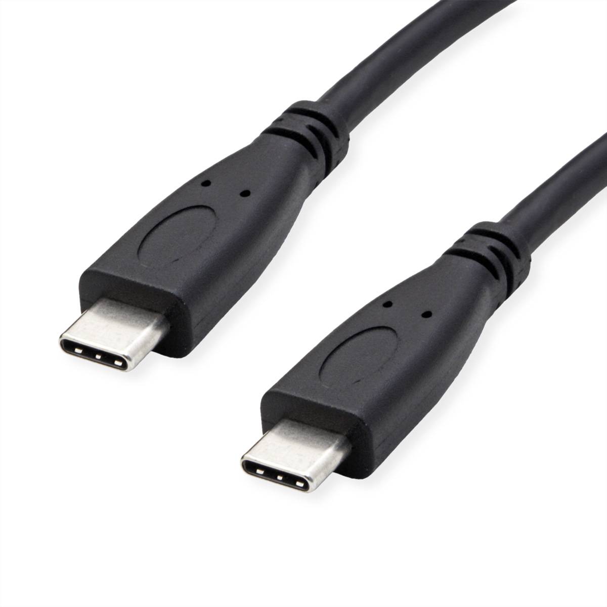 ROLINE RM USB 3.2 Gen 2 Kabel, USB C-C, ST/ST, 4K UHD-1, 10Gbit/s, Emark, 100W, schwarz, 0,5 m Kabel