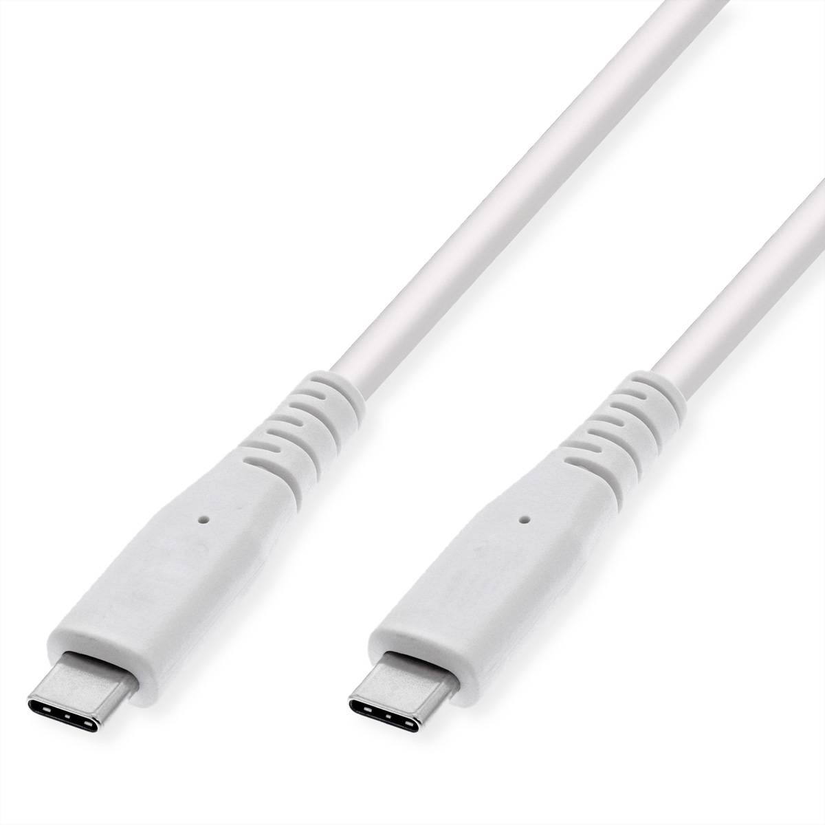 VALUE USB 3.2 Gen 2 kompatibles Kabel, USB C-C, ST/ST, 4K UHD-1, 10Gbit/s, Emark, 60W, weiß, 5 m &