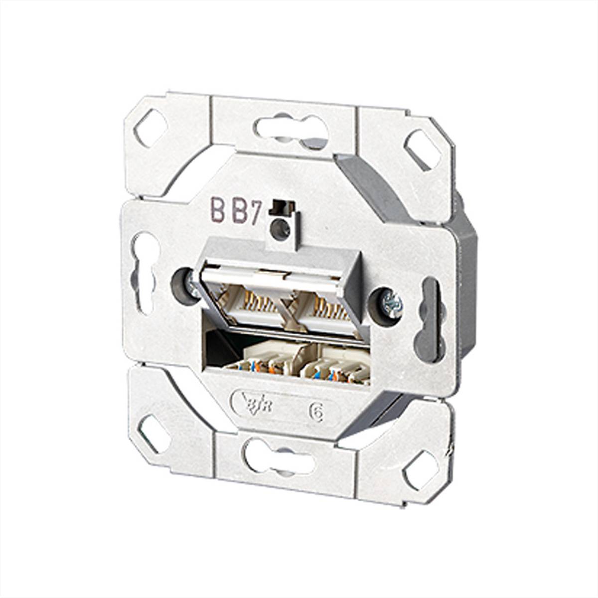 METZ CONNECT E-DAT C6 Anschlussdose UP0 zweifach Netzwerk-Infrastruktur Anschlussdosen