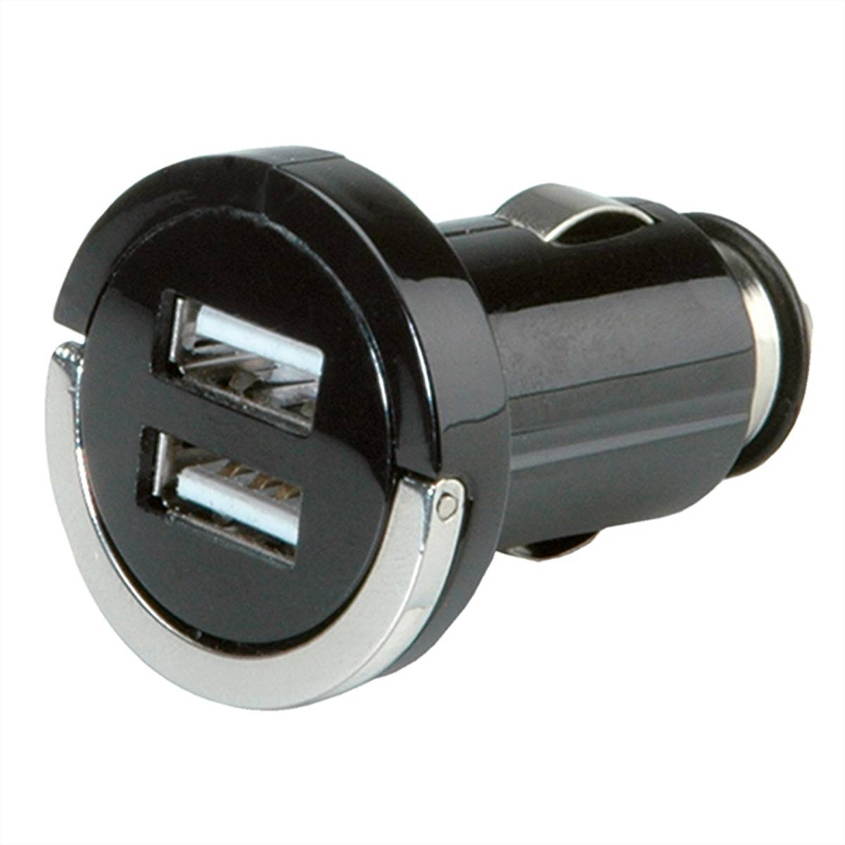 VALUE USB Charger mit KFZ-Stecker, 2 Port, 10W Spannungswandler USB-Kfz-Ladegerät