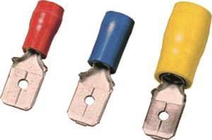 Intercable ICIQ168FS Flachstecker 0,5-1qmm 6,3x0,8 rot Messing (Inhalt 100 Stück) Kabelschuhe