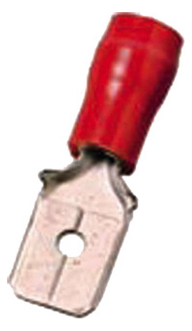 Intercable ICIQ168FS Flachstecker 0,5-1qmm 6,3x0,8 rot Messing (Inhalt 100 Stück) Kabelschuhe