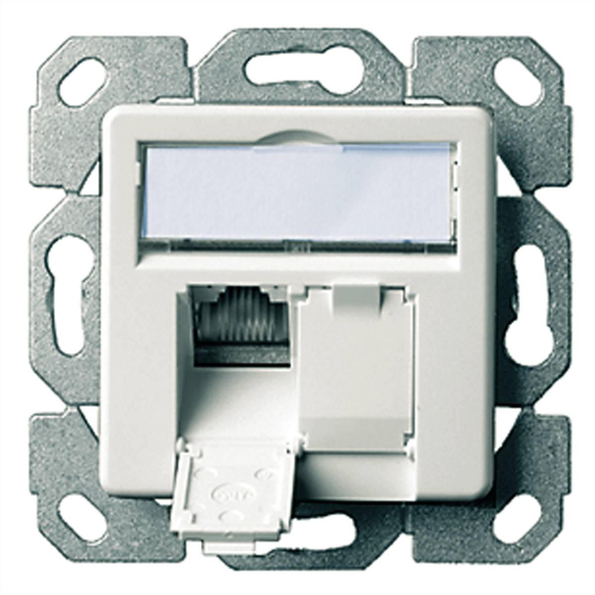 TELEGÄRTNER Dose AMJ45 UP/50 2x RJ-45 Cat.6A (Class EA), alpinweiss Netzwerk-Infrastruktur