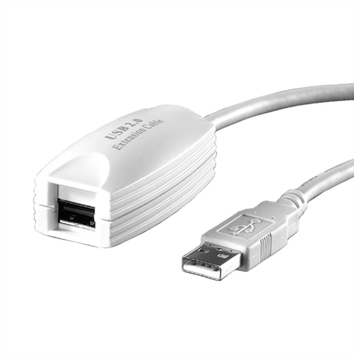 VALUE USB 2.0 Verlängerung, weiß, 5 m Adapter, Terminatoren, Konverter USB 2.0 Verlängerungskabel