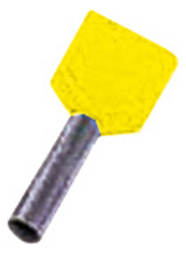 Intercable ICIAE614Z Zwillings- aderendhülse 2x6qmm 14mm verzinnt gelb (Inhalt 100 Stück)
