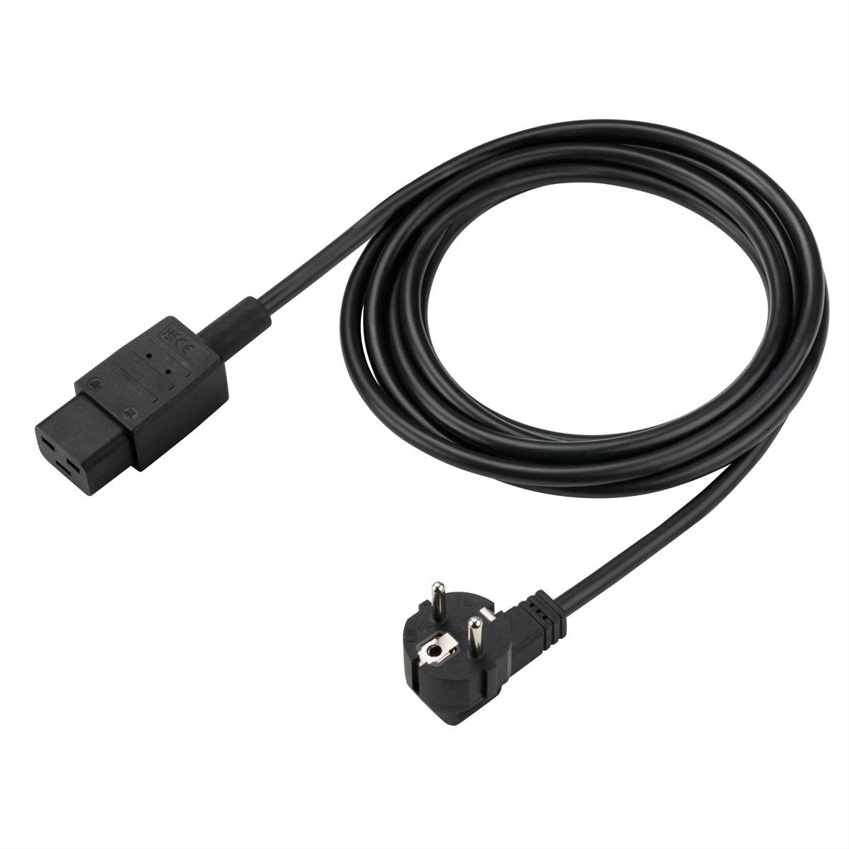 BACHMANN Netzkabel Schutzkontakt - IEC320-C19 16A/250V, unverpackt, schwarz, 3 m Stromkabel