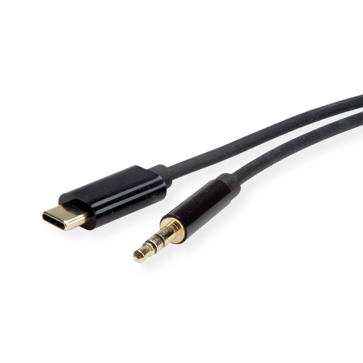 ROLINE Adapter Kabel USB Typ C - 3,5mm Audio, ST/ST, schwarz, 3 m Adapter, Terminatoren, Konverter