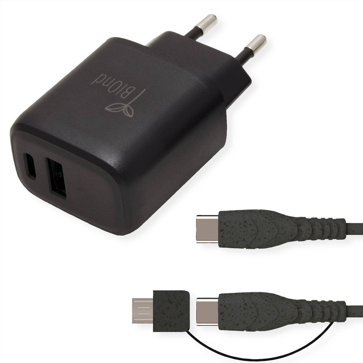 BIOnd BIO-CMC-20W PD 20W Charger Dual Port + USB-C KABEL Spannungswandler USB Ladegerät