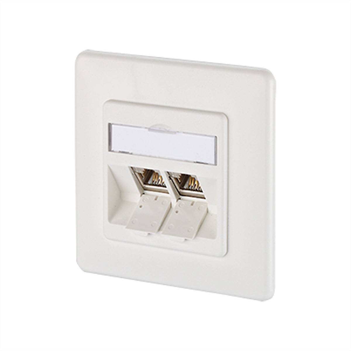 METZ CONNECT Dose UP/2 reinweiss E-DAT Modul 2 Ports, Cat.6 (Class E) Netzwerk-Infrastruktur