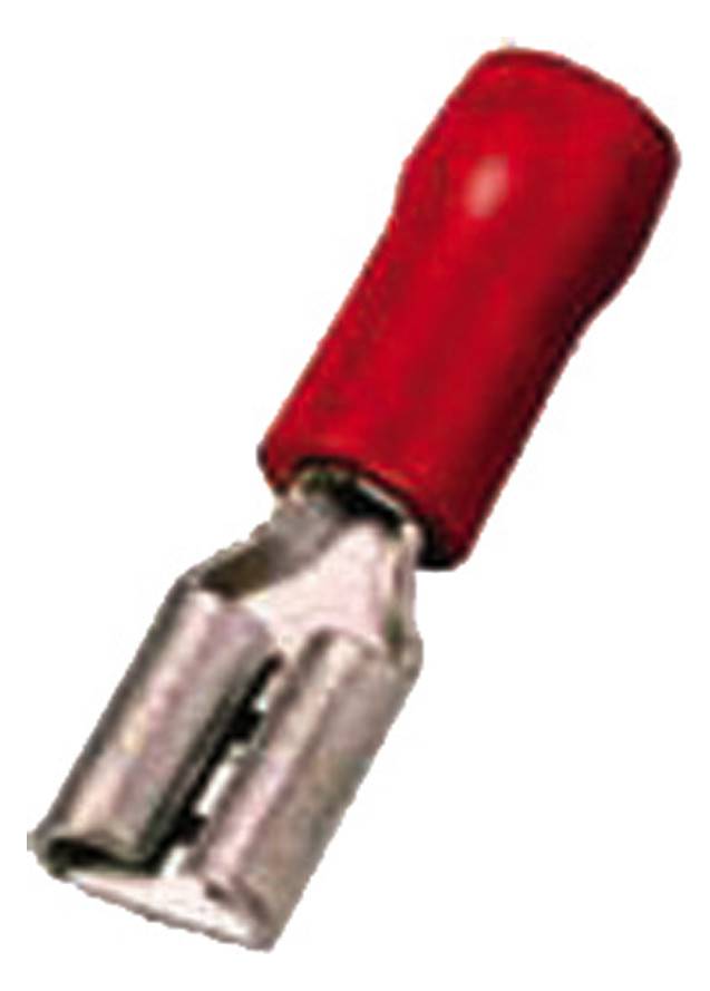 Intercable ICIQ148FH Flachsteckhülse 0,5-1qmm 4,8x0,8 rot Messing (Inhalt 100 Stück) Kabelschuhe