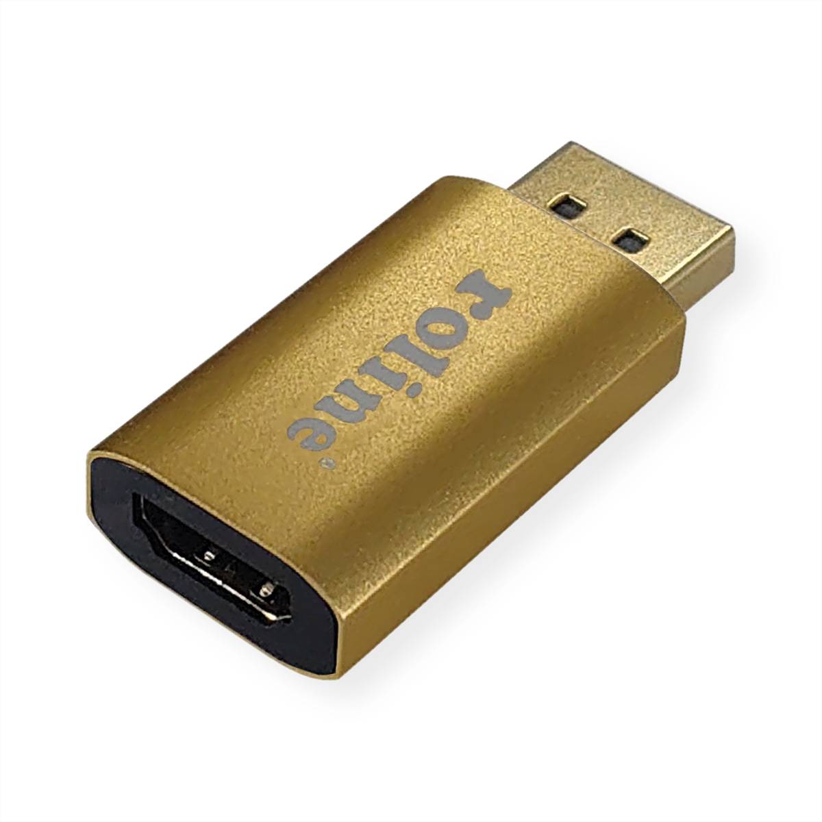 ROLINE GOLD 4K DisplayPort-HDMI Adapter, v1.2, DP ST - HDMI BU, Aktiv Adapter / Konverter