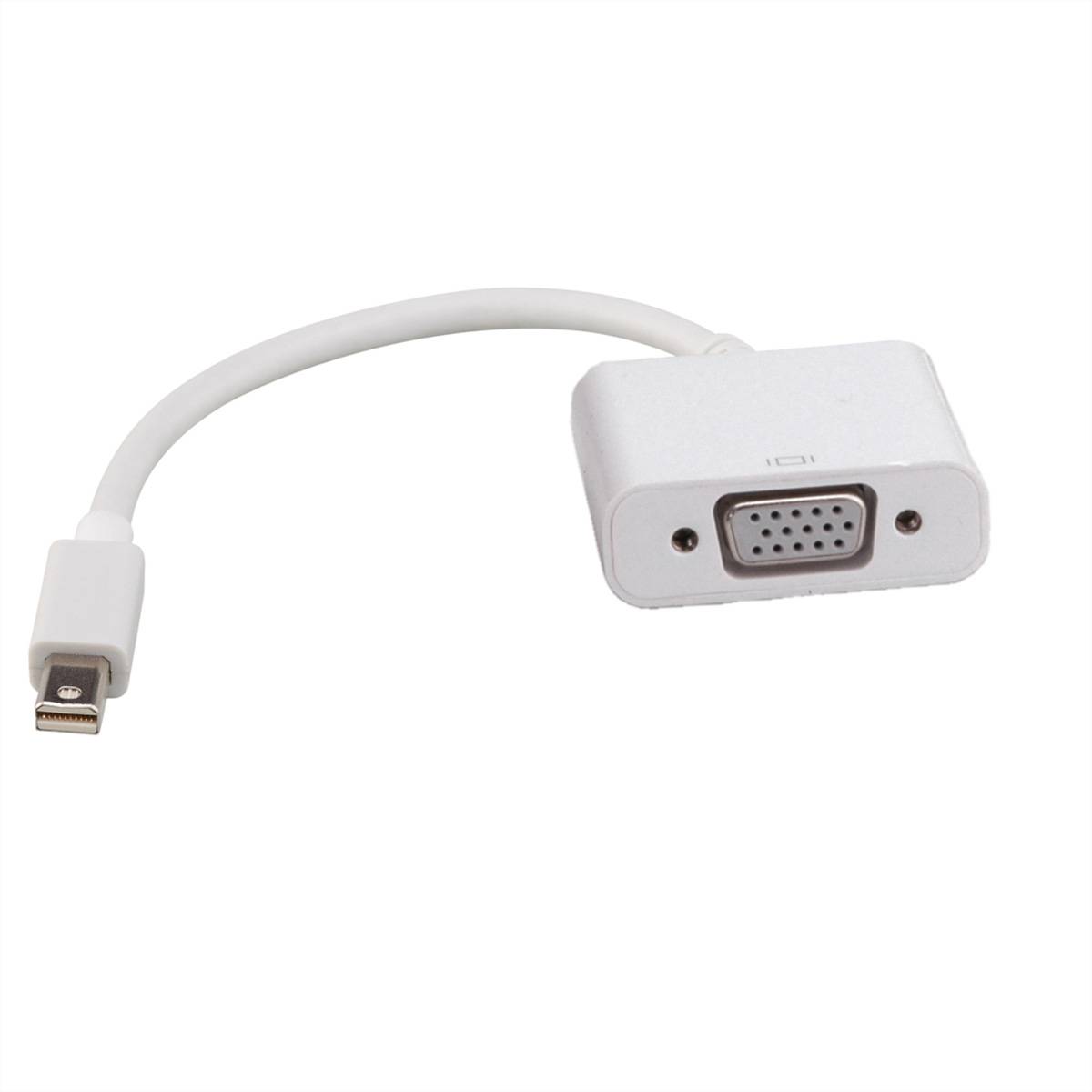 ROLINE Mini DisplayPort-VGA Adapter, v1.2, DP ST - VGA BU, Aktiv Terminatoren, Konverter Adapter