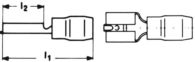 KLAU Flachsteckhülsen 730 1,5-2,5qmm blau (Inhalt 100 Stück) Install.Baumaterial Kabelschuhe