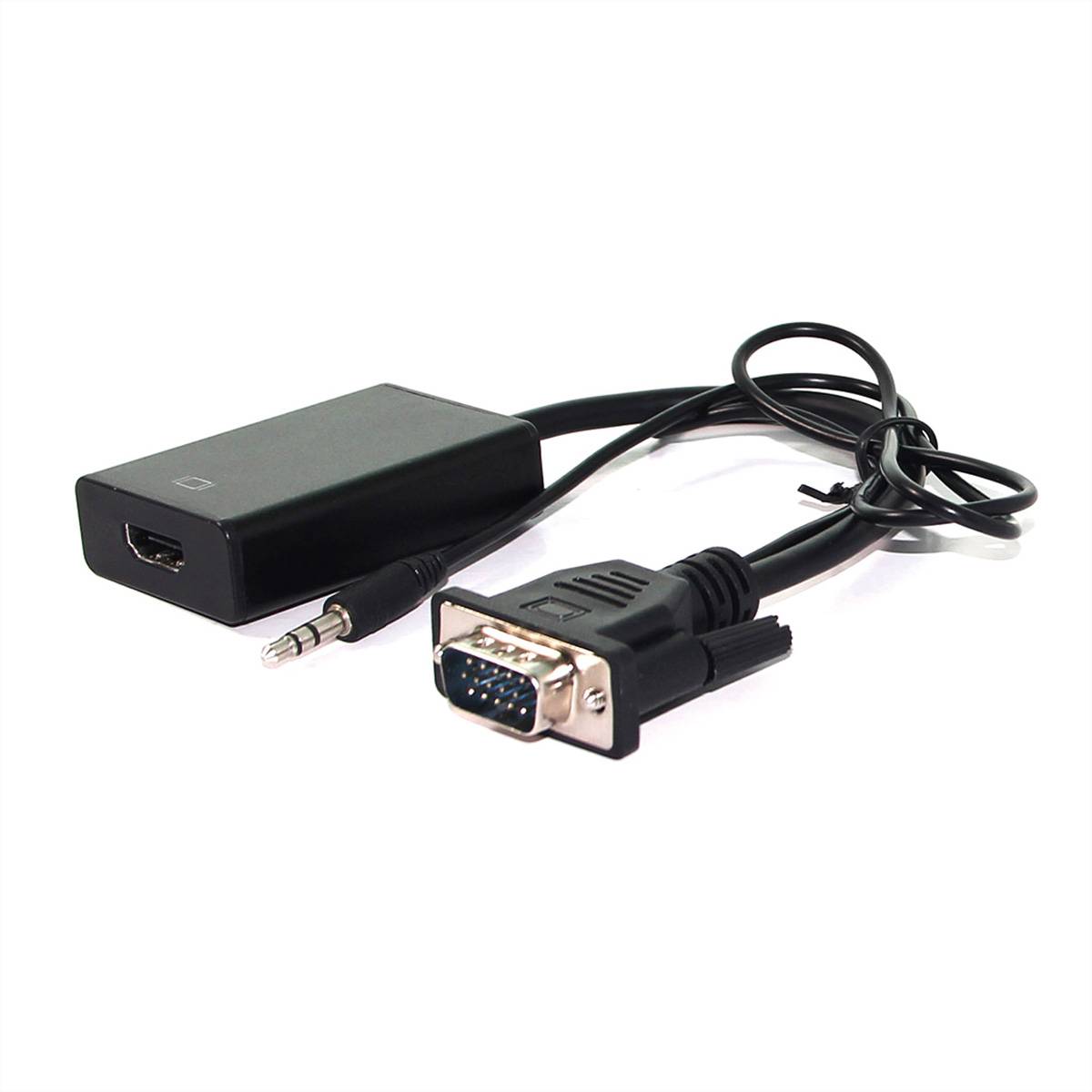 VALUE Adapterkabel VGA+Audio zu HDMI, 0,15 m Adapter, Terminatoren, Konverter VGA-HDMI Adapter