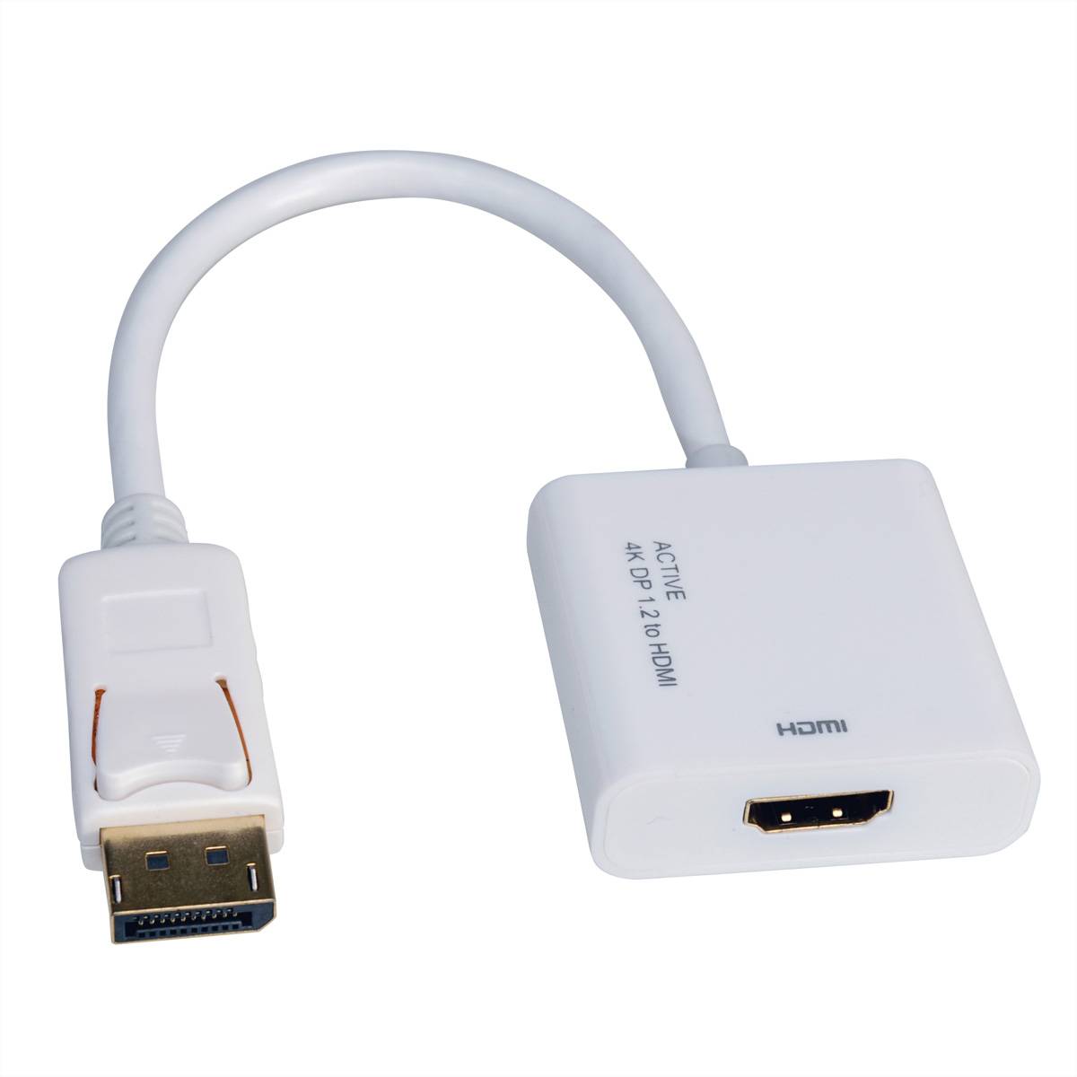 ROLINE 4K DisplayPort-HDMI Adapter, v1.2, DP ST - HDMI BU, Aktiv Terminatoren, Konverter Adapter