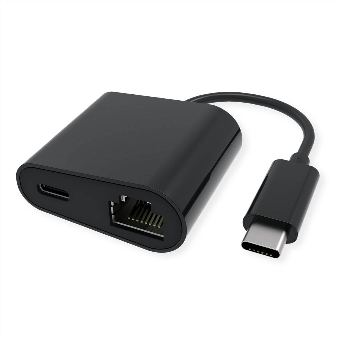 VALUE USB 3.2 Gen 2 Typ C zu Gigabit Ethernet Konverter + 1x PD Port, 100W Netzwerk-Adapter