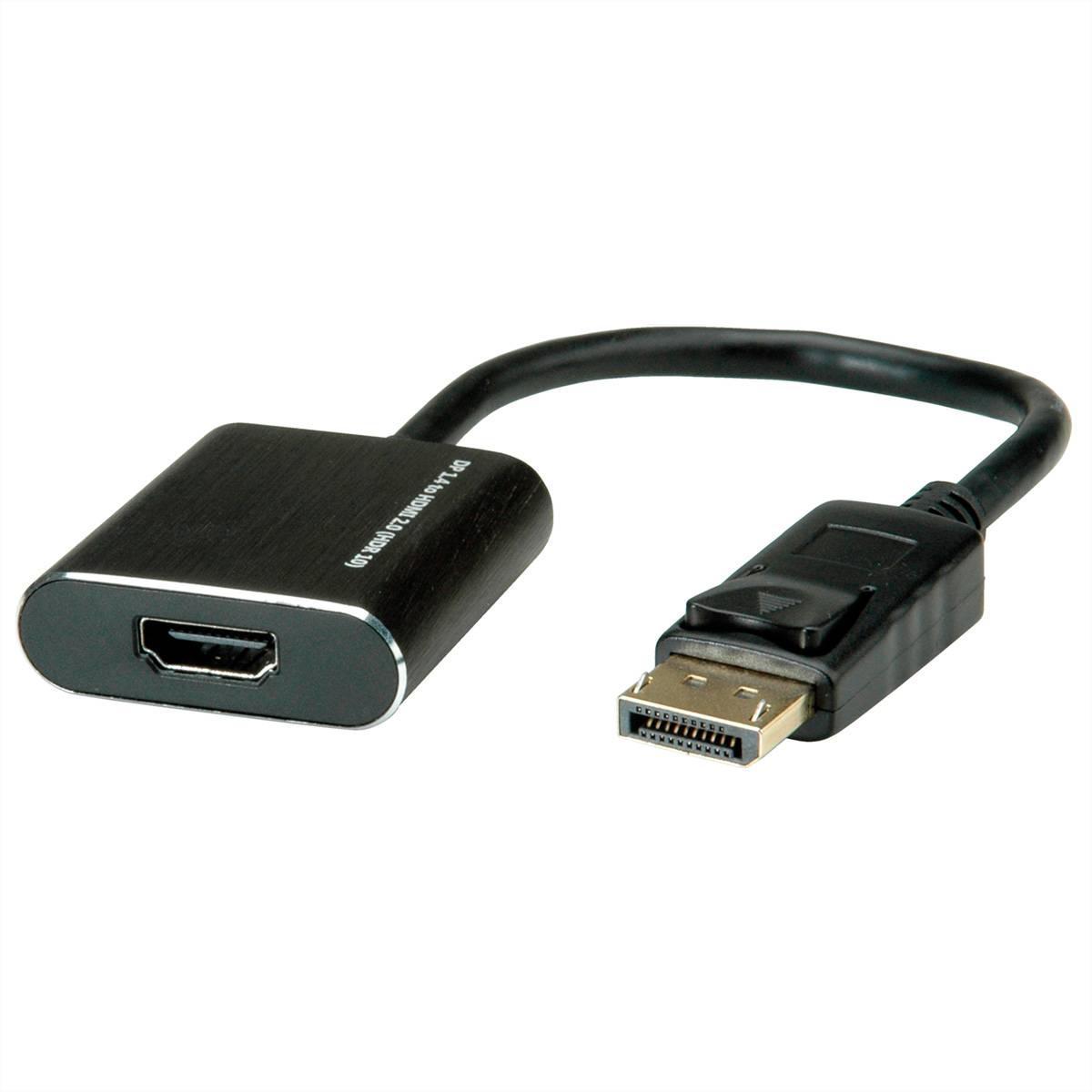 ROLINE DisplayPort-HDMI Adapter, v1.4, HDR 10, DP ST-HDMI BU, Aktiv Adapter / Konverter