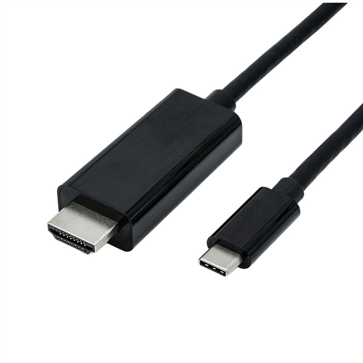 ROLINE USB Typ C - HDMI Adapterkabel, ST/ST, 2 m Adapter, Terminatoren, Konverter USB-HDMI Adapter