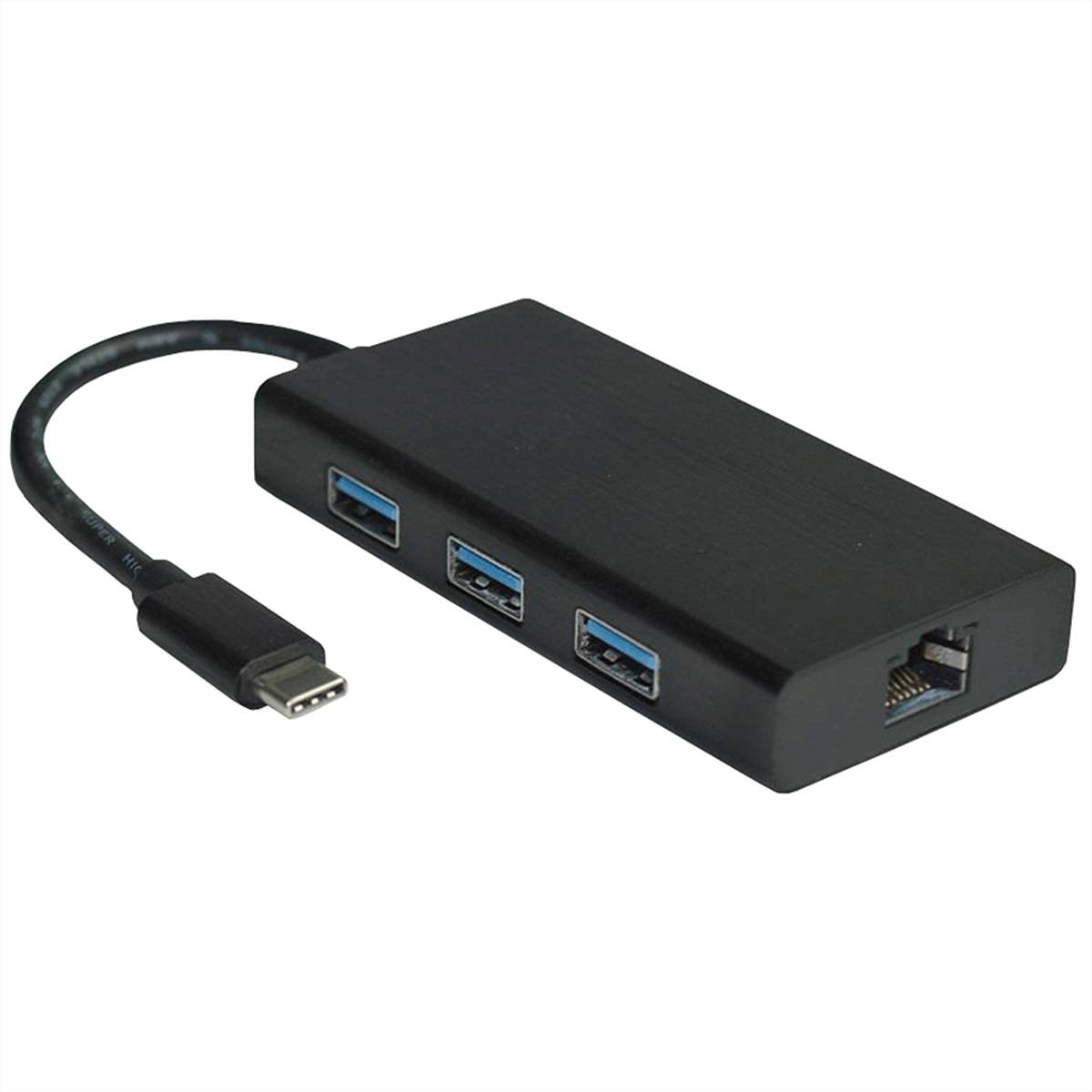 VALUE USB 3.2 Gen 1 Typ C zu Gigabit Ethernet Konverter + Hub Netzwerk-Adapter