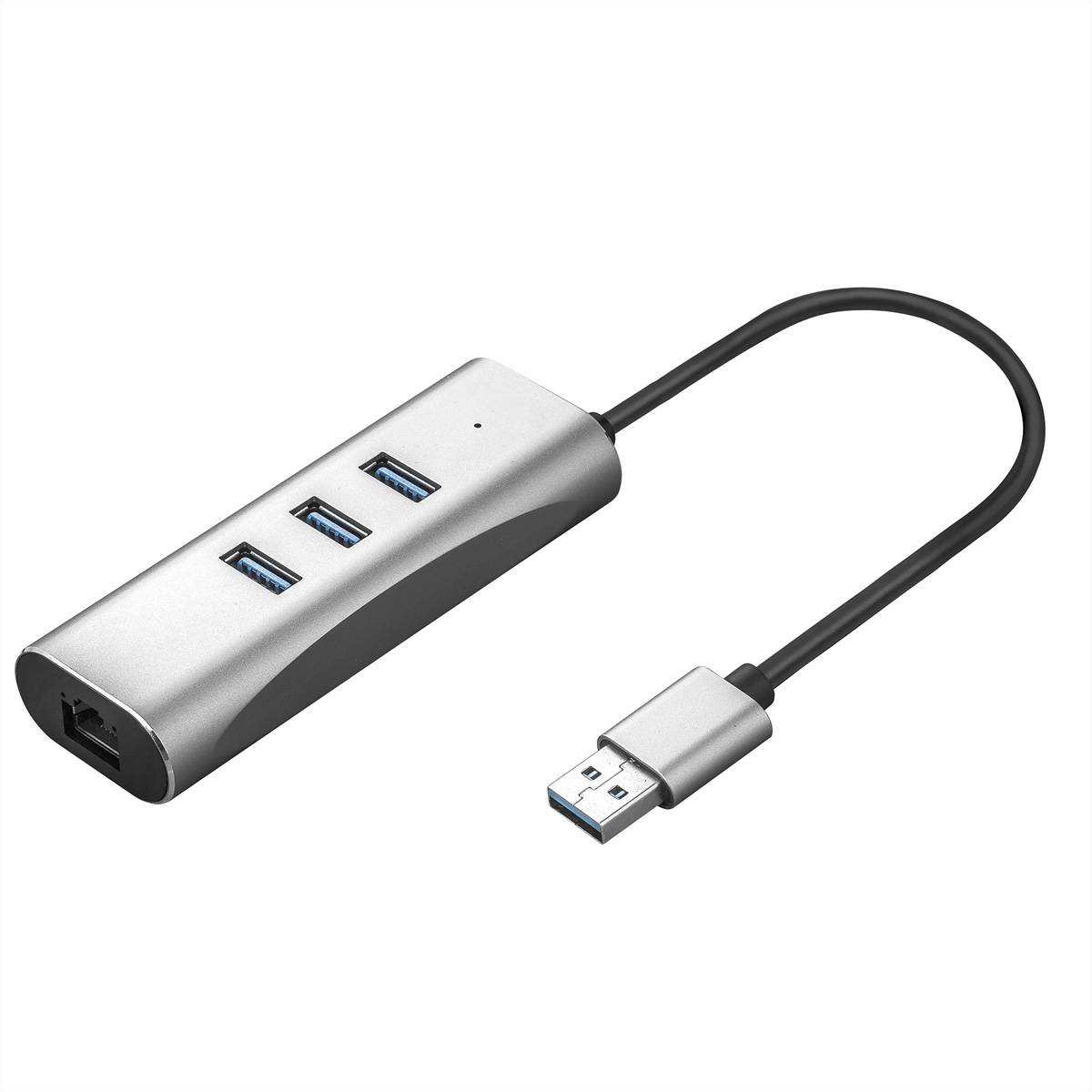 VALUE USB 3.2 Gen 1 zu Gigabit Ethernet Konverter + 3-Port USB Hub Netzwerk-Adapter