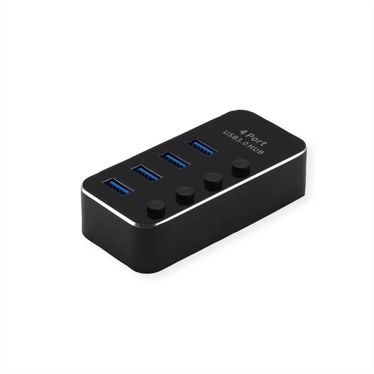 ROLINE USB 3.2 Gen 1 Notebook Hub, 4 Ports, einzeln schaltbar, schwarz Eingabe / Ausgabe und Hubs