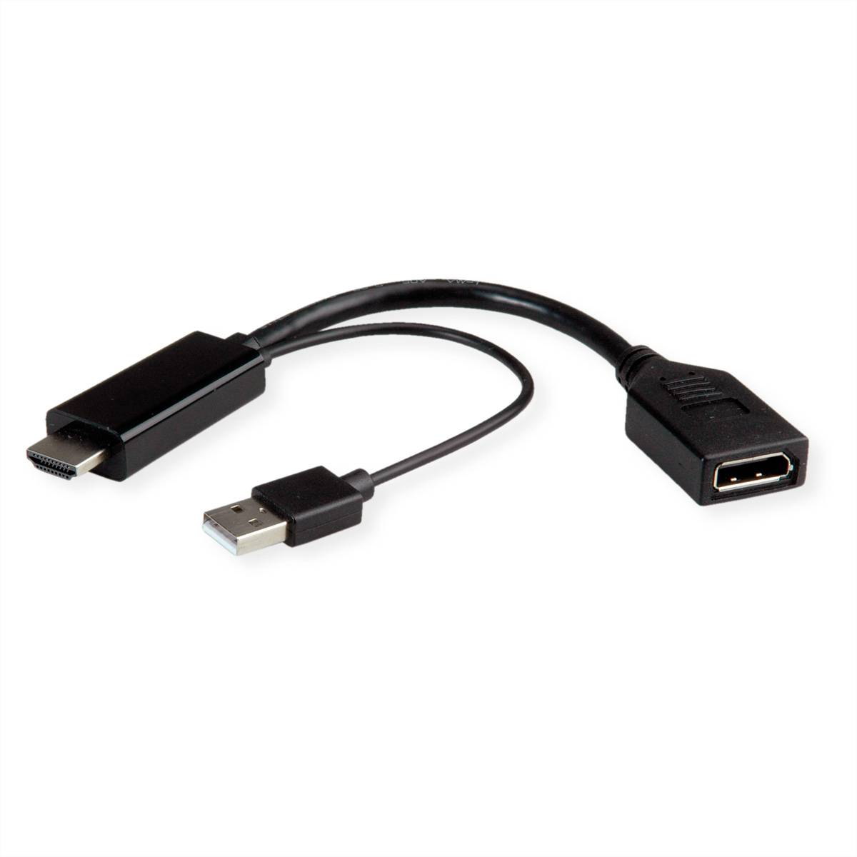 ROLINE 4K HDMI - DisplayPort-Adapter, v1.2, ST - DP BU, Aktiv Adapter, Terminatoren, Konverter