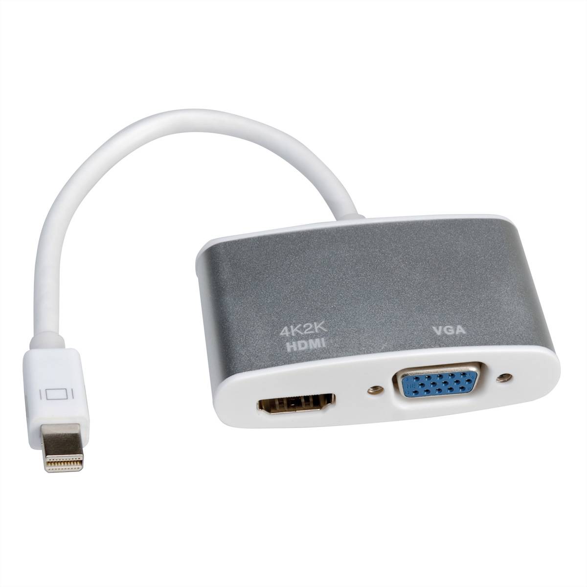 ROLINE 4K MiniDP - HDMI/VGA Adapterkabel, ST - BU, Aktiv Adapter, Terminatoren, Konverter Mini