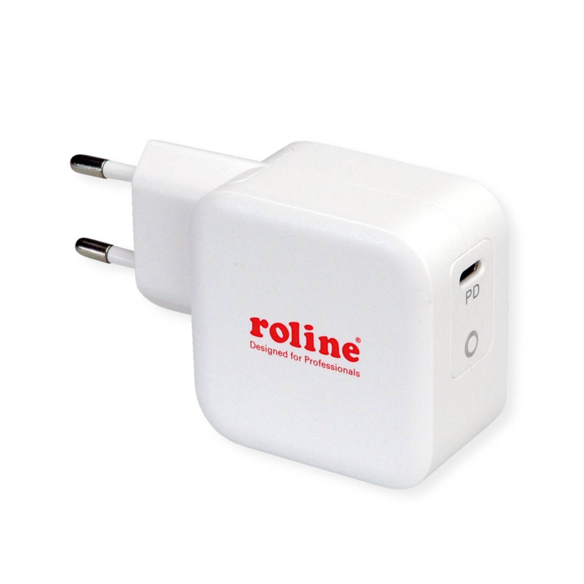 ROLINE USB Charger mit Euro-Stecker, 1x USB Typ C, PD, 61W Spannungswandler USB Ladegerät