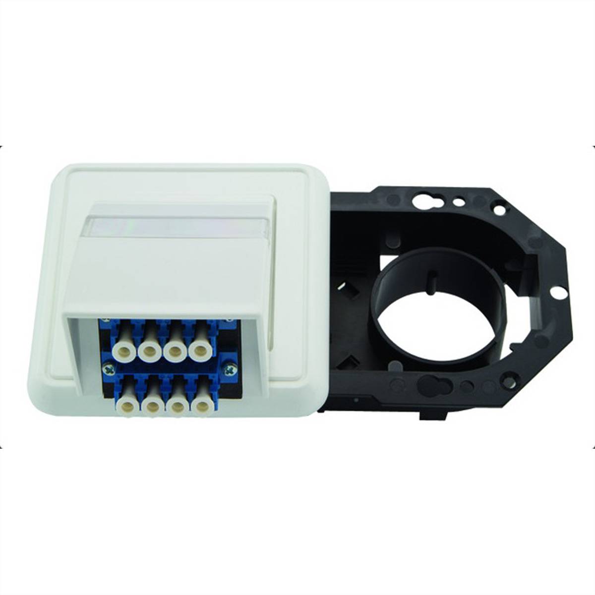 TELEGÄRTNER LWL Anschlussdose 2xLC QUAD-Kupplung für Brüstungskanal Netzwerk-Infrastruktur