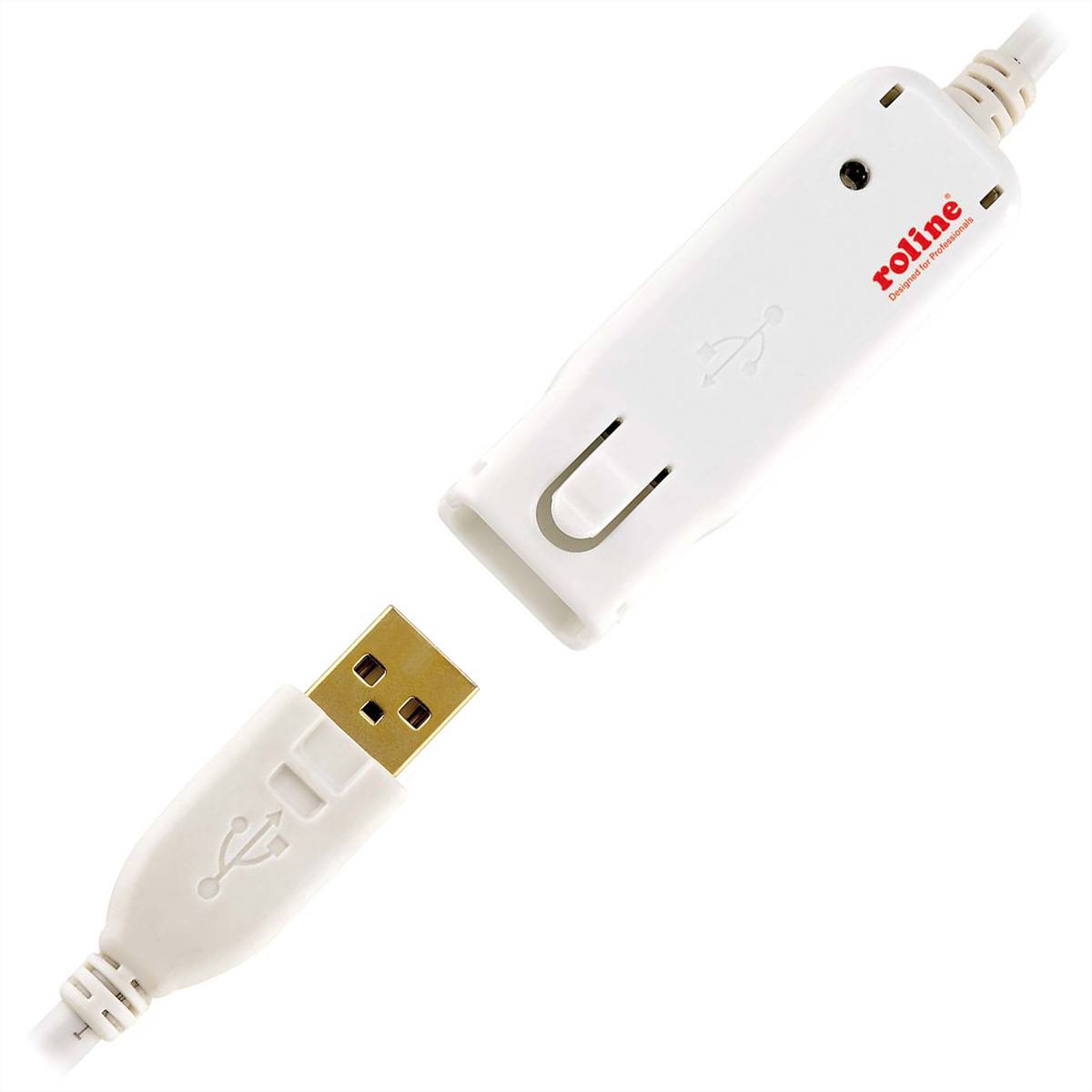 ROLINE USB 2.0 Aktives Repeater Kabel (nur für 12.04.1085), 12 m Adapter / Konverter