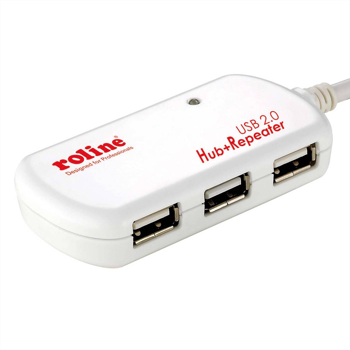 ROLINE USB 2.0 4-Port Hub mit Repeater, 12 m Eingabe / Ausgabe Dockingstations und Hubs