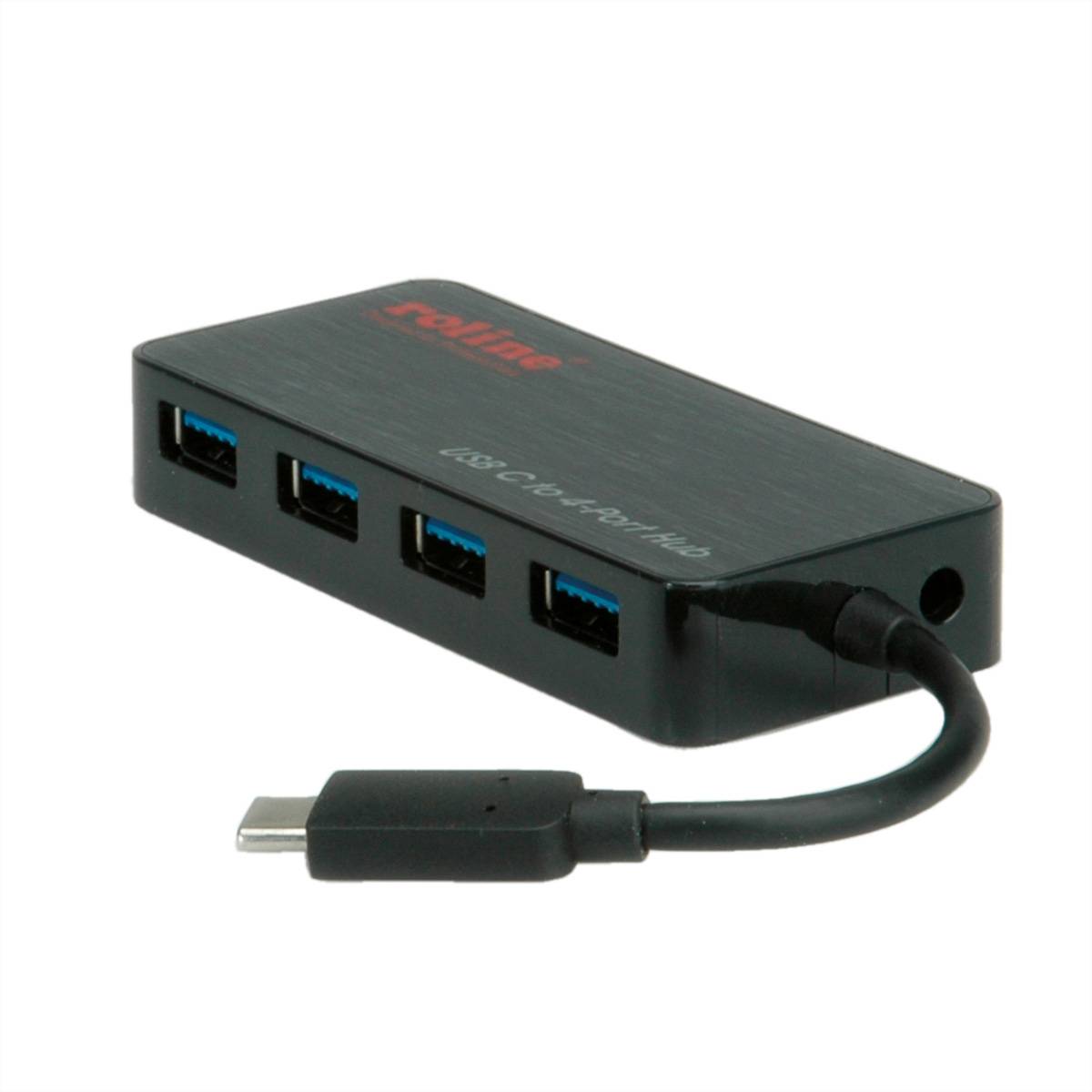 ROLINE USB 3.2 Gen 1 Hub, 4fach, Typ C Anschlusskabel Eingabe / Ausgabe Dockingstations und Hubs