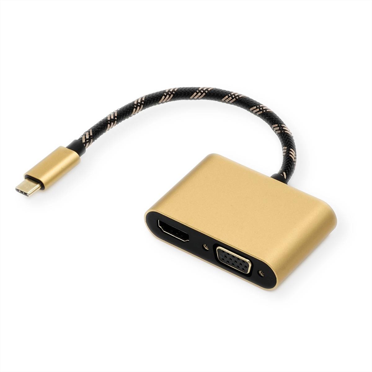 ROLINE GOLD Display Adapter USB Typ C - VGA + HDMI Adapter, Terminatoren, Konverter USB-HDMI