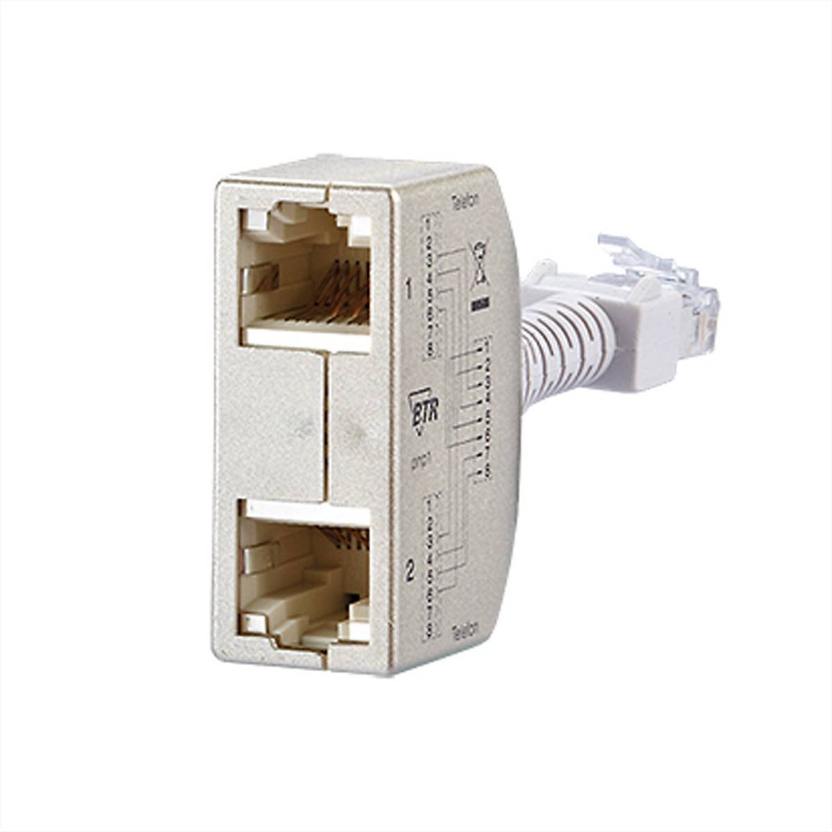 METZ CONNECT Cable Sharing Adapter pnp1, Telefon/Telefon, 2 St. Anschlusstechnik TP Netzwerk-Adapter