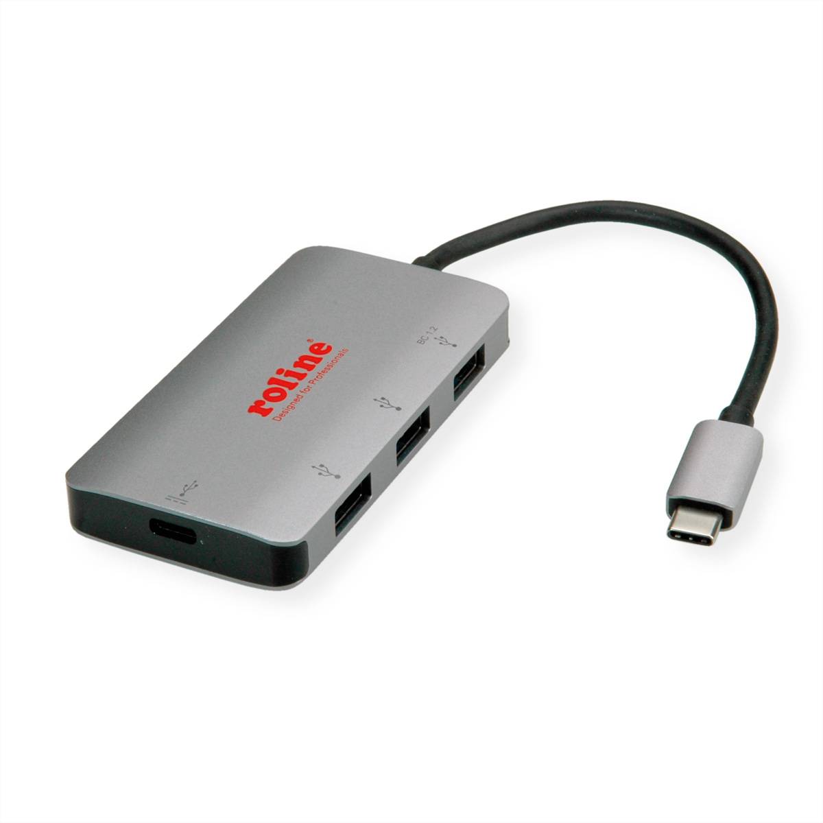 ROLINE USB 3.2 Gen 1 Hub, 3fach, Typ C Anschlusskabel (PD+Data) Eingabe / Ausgabe Dockingstations