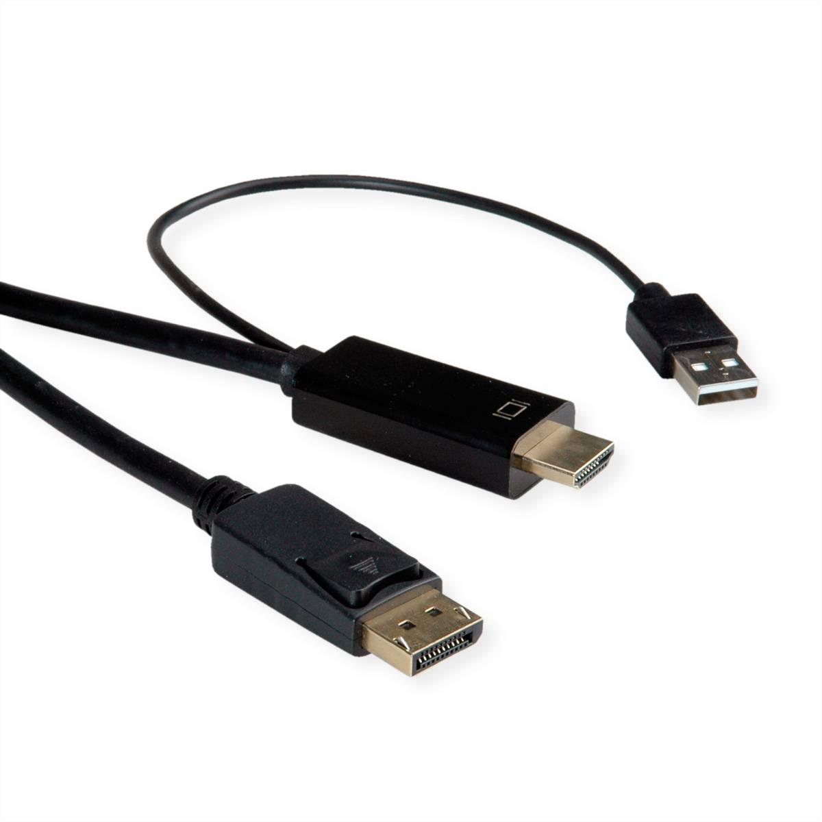 ROLINE HDMI-Kabel UltraHDTV - DisplayPort, ST/ST, schwarz, 1 m Kabel Adapter- / Konverterkabel