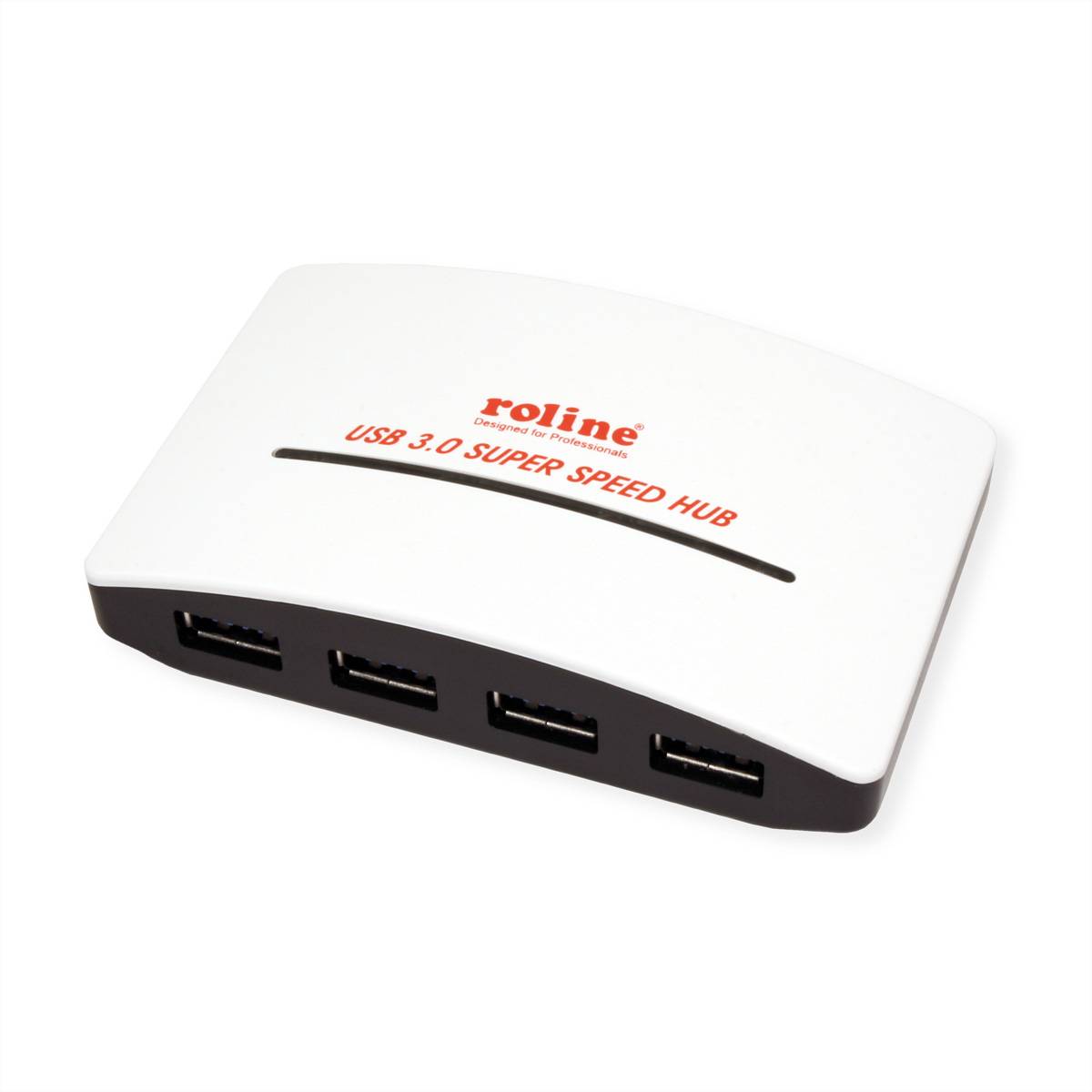 ROLINE USB 3.2 Gen 1 Hub Black and White, 4 Ports, mit Netzteil Hubs USB Hub