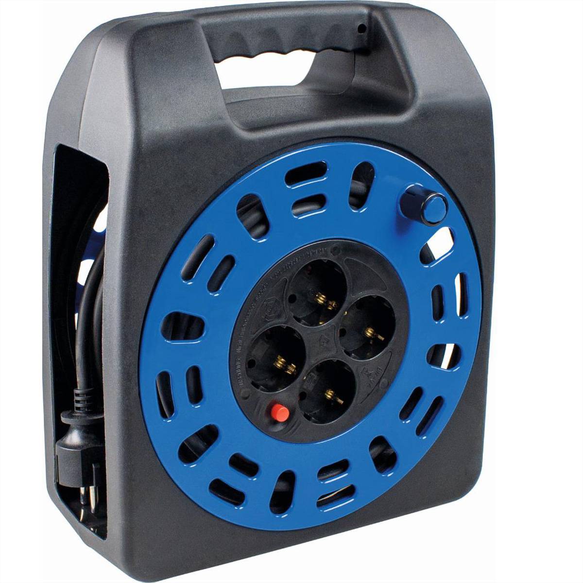 BACHMANN Aufrollkabelbox 4x Schutzkontakt AC230V, 20 m Steckdosenleisten Kabeltrommel