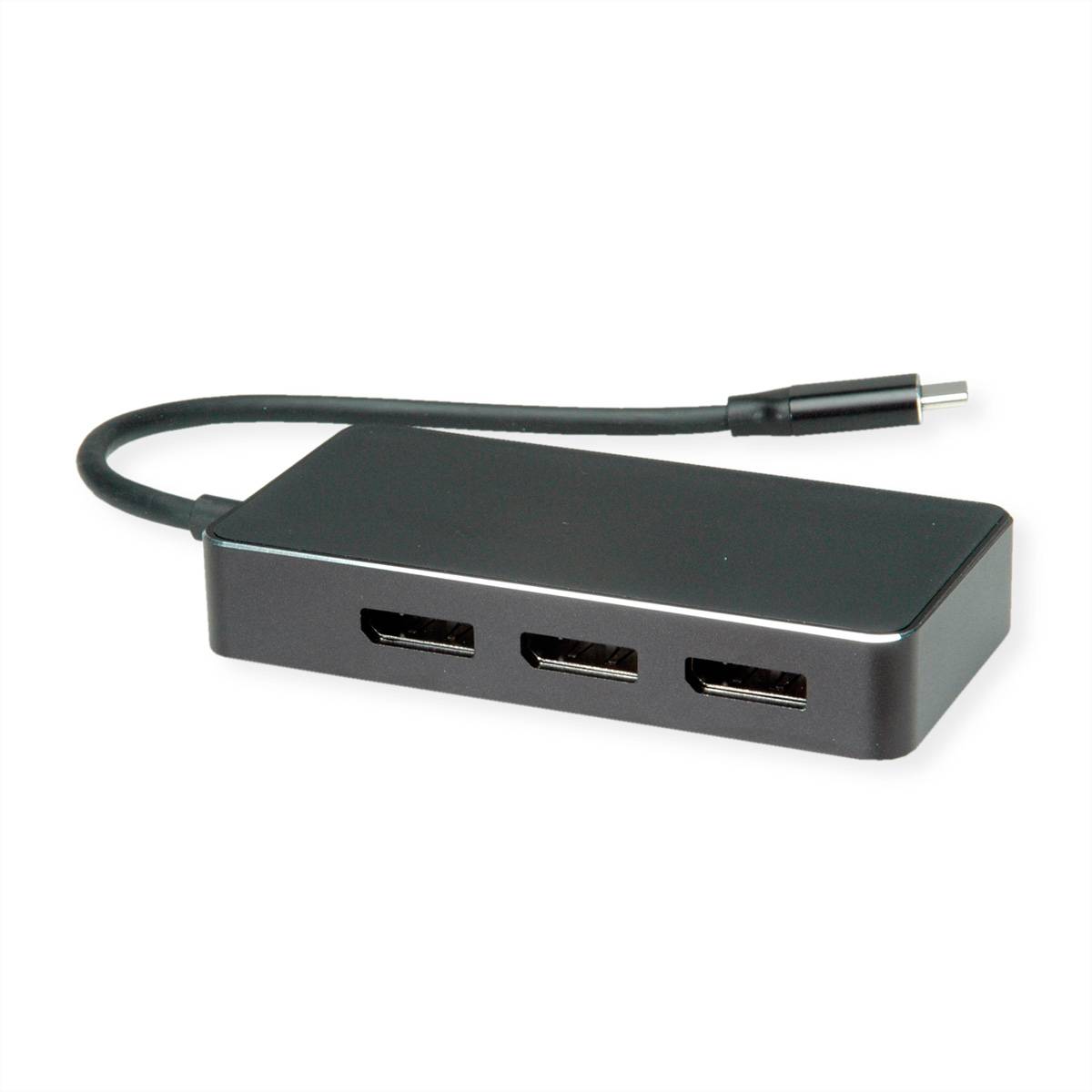 VALUE Multi-Display Adapter USB Typ C - 3x DP, Multi-Stream 4K Adapter, Terminatoren, Konverter